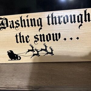 Charming Holiday Wooden Sign with Black Text ALL HANDMADE BY ME